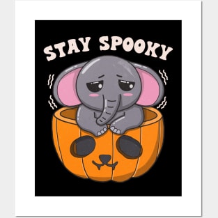 Cute Elephant Stay Spooky Posters and Art